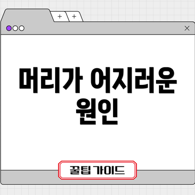 머리가 어지러운 원인