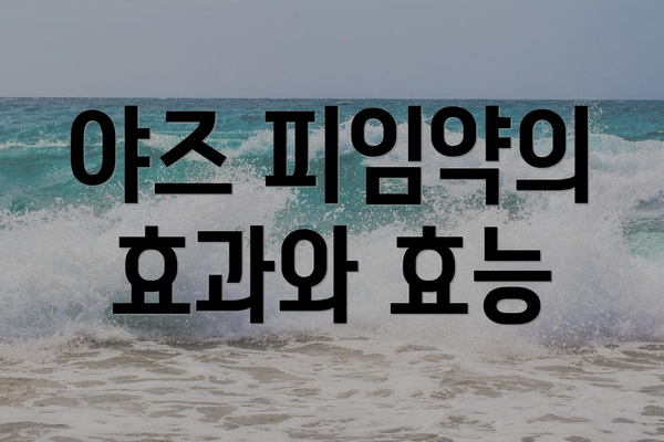 야즈 피임약의 효과와 효능