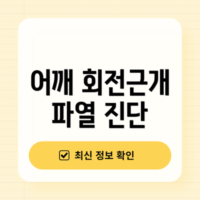 어깨 회전근개 파열 진단