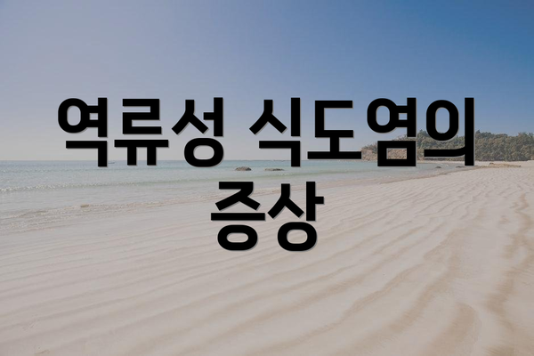 역류성 식도염의 증상