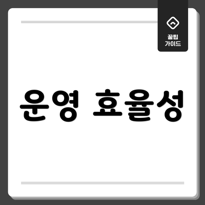 운영 효율성