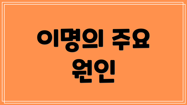 이명의 주요 원인