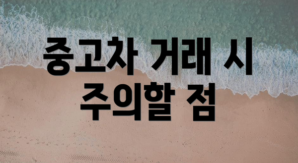 중고차 거래 시 주의할 점