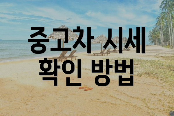 중고차 시세 확인 방법