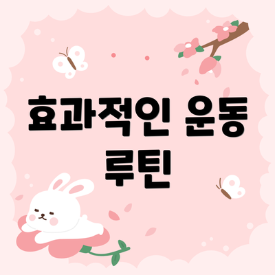 효과적인 운동 루틴