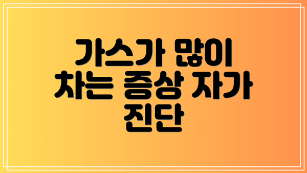 가스가 많이 차는 증상 자가 진단