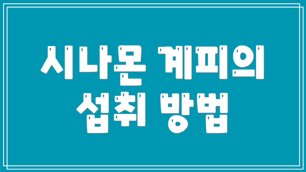시나몬 계피의 섭취 방법