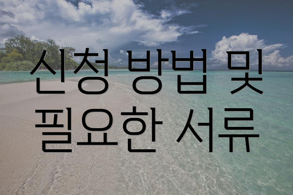 신청 방법 및 필요한 서류