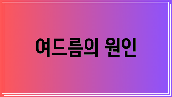 여드름의 원인