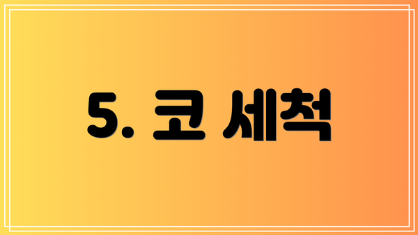 5. 코 세척