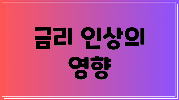 금리 인상의 영향