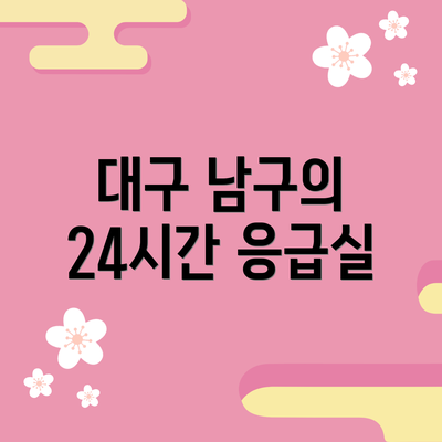 대구 남구의 24시간 응급실