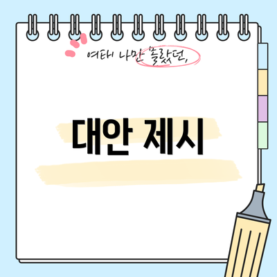 대안 제시