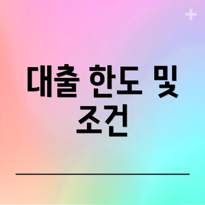 대출 한도 및 조건