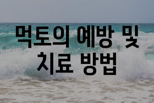 먹토의 예방 및 치료 방법