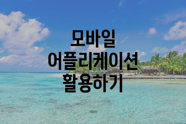 모바일 어플리케이션 활용하기