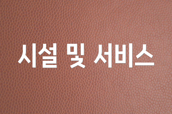 시설 및 서비스