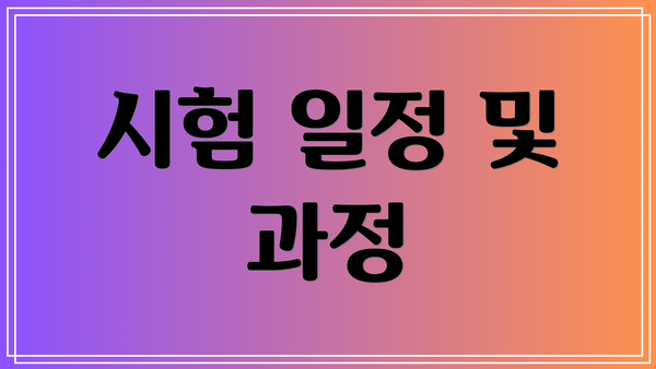 시험 일정 및 과정