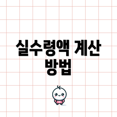 실수령액 계산 방법