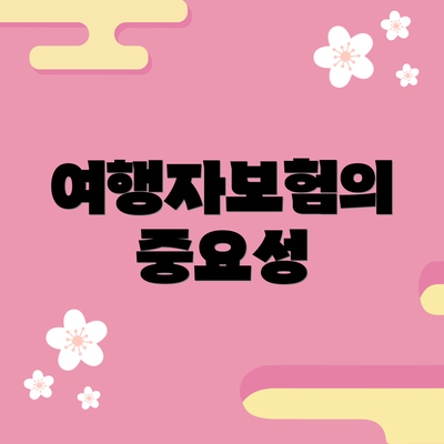 여행자보험의 중요성