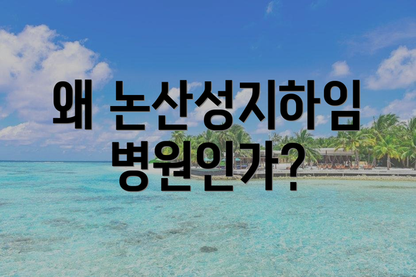 왜 논산성지하임병원인가?