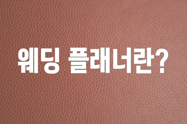 웨딩 플래너란?