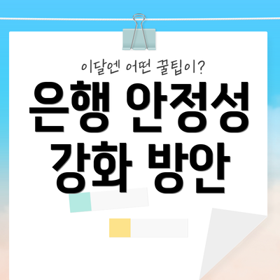 은행 안정성 강화 방안