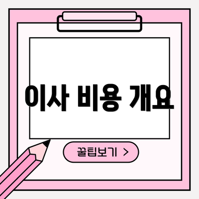 이사 비용 개요