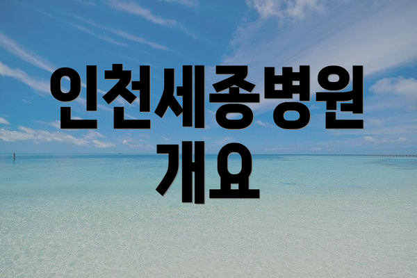 인천세종병원 개요