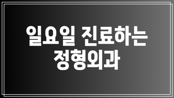 일요일 진료하는 정형외과