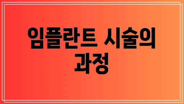 임플란트 시술의 과정