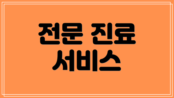 전문 진료 서비스
