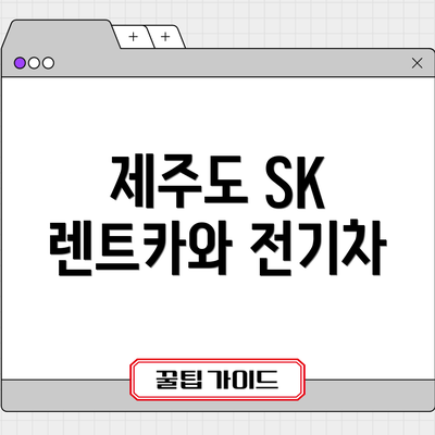 제주도 SK 렌트카와 전기차