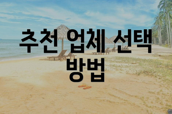 추천 업체 선택 방법