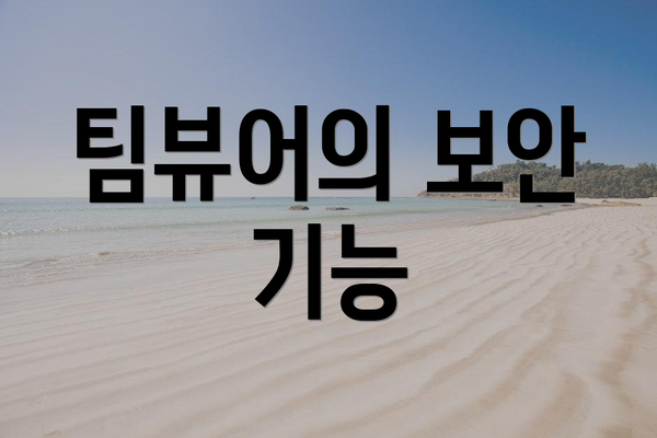 팀뷰어의 보안 기능