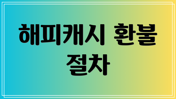 해피캐시 환불 절차