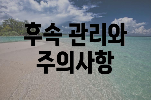 후속 관리와 주의사항