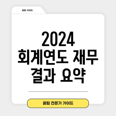 2024 회계연도 재무 결과 요약