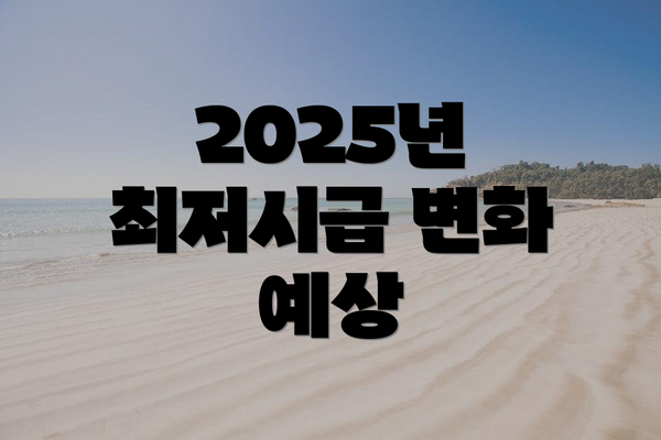 2025년 최저시급 변화 예상