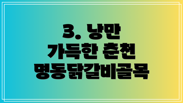 3. 낭만 가득한 춘천 명동닭갈비골목