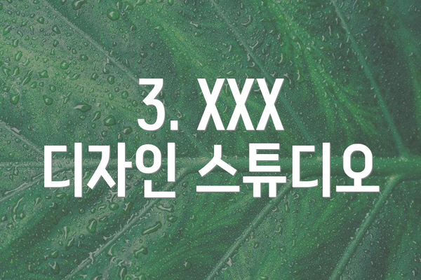 3. XXX 디자인 스튜디오