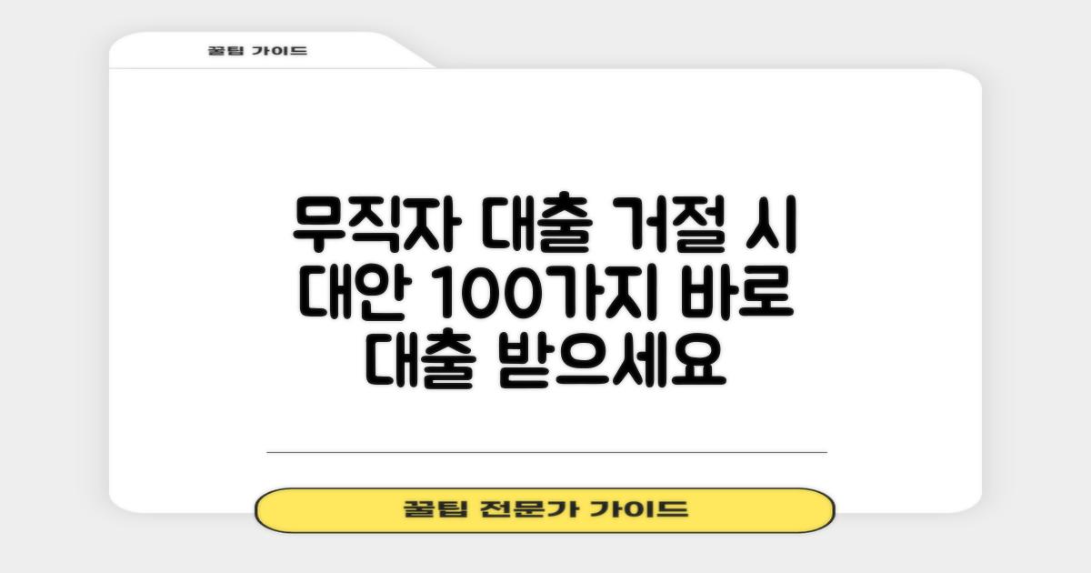 골든캐피탈대부 무직자 대출, 거절 시 대안 100가지 총정리: 바로 대출 받으세요