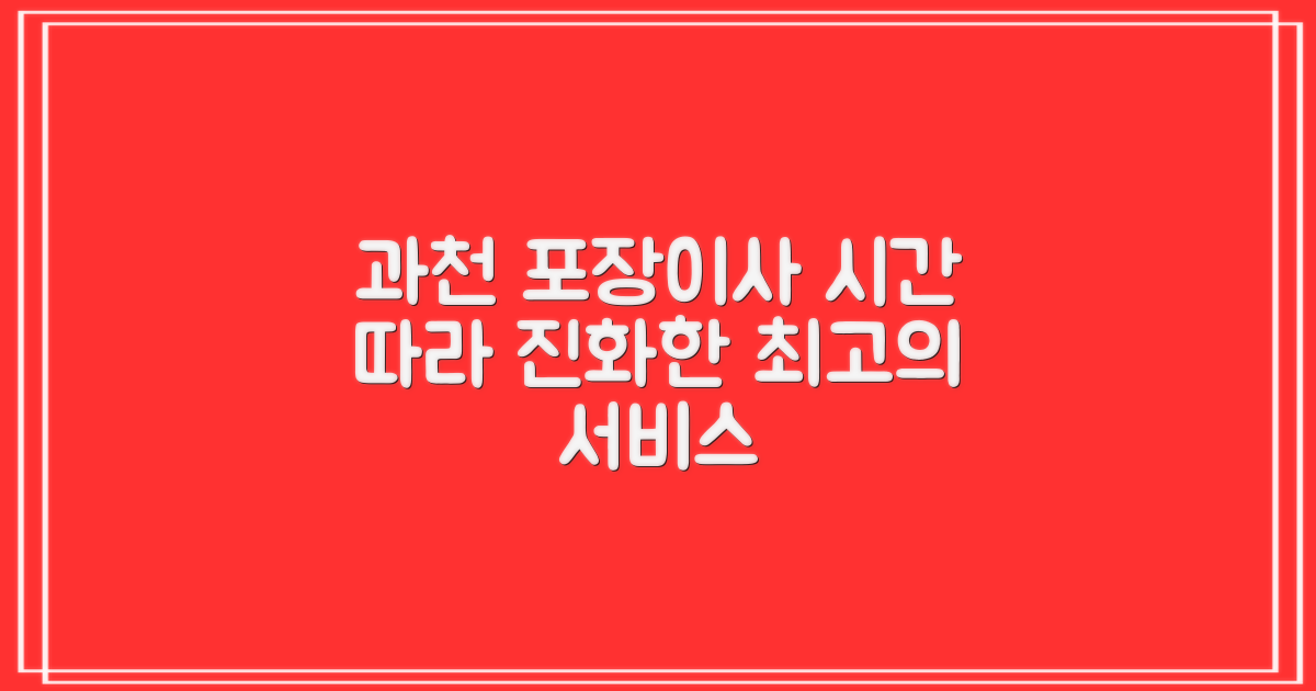 과천시 포장이사, 시간의 흐름에 따른 서비스 진화