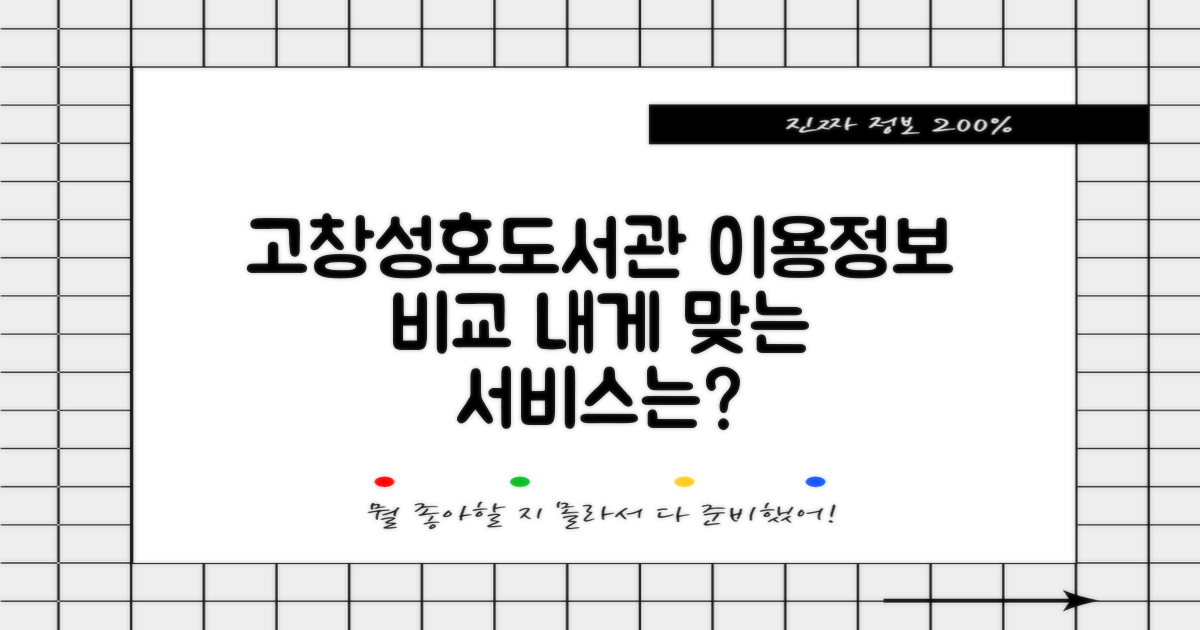 고창군립성호도서관, 이용 정보 비교 분석: 나에게 맞는 서비스는?