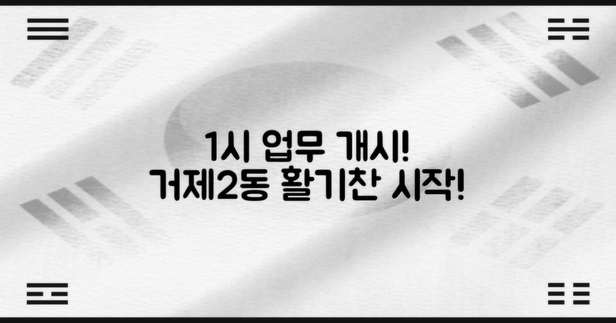 1시 업무 개시: 점심시간 후, 거제2동행정복지센터의 활기찬 시작!
