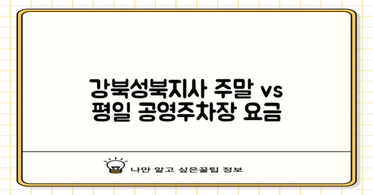 주말 요금 vs 평일 요금: 강북성북지사 공영주차장 이용 정보