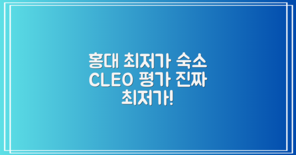 홍대 최저가 숙소, CLEO 평가